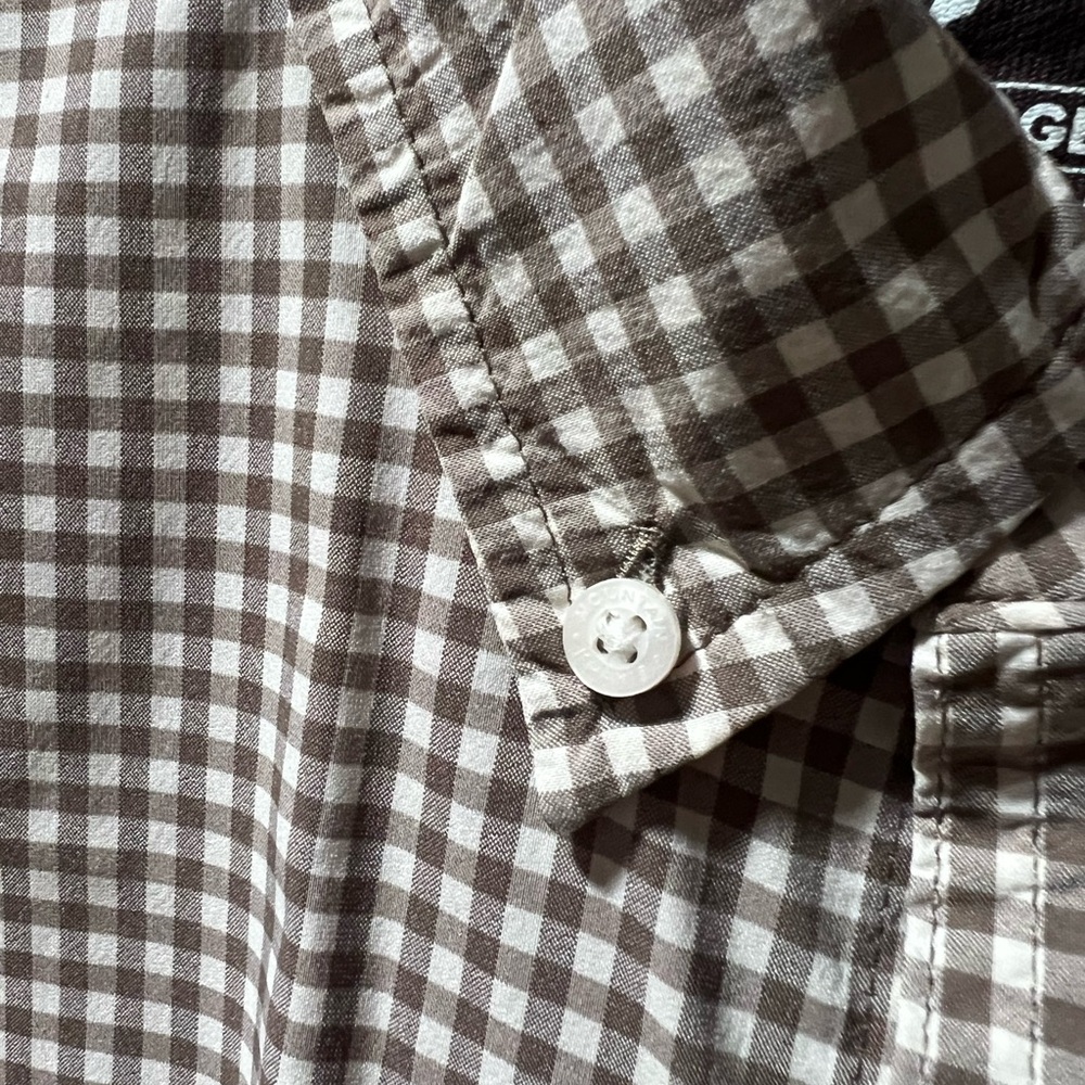 Men’s Mountain Khakis Brown/Tan Checkered Button-Down Long Sleeve Shirt - Picture 6 of 13